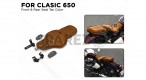 For Royal Enfield Classic 650 Genuine Leather Front and Rear Seat Tan Color - SPAREZO